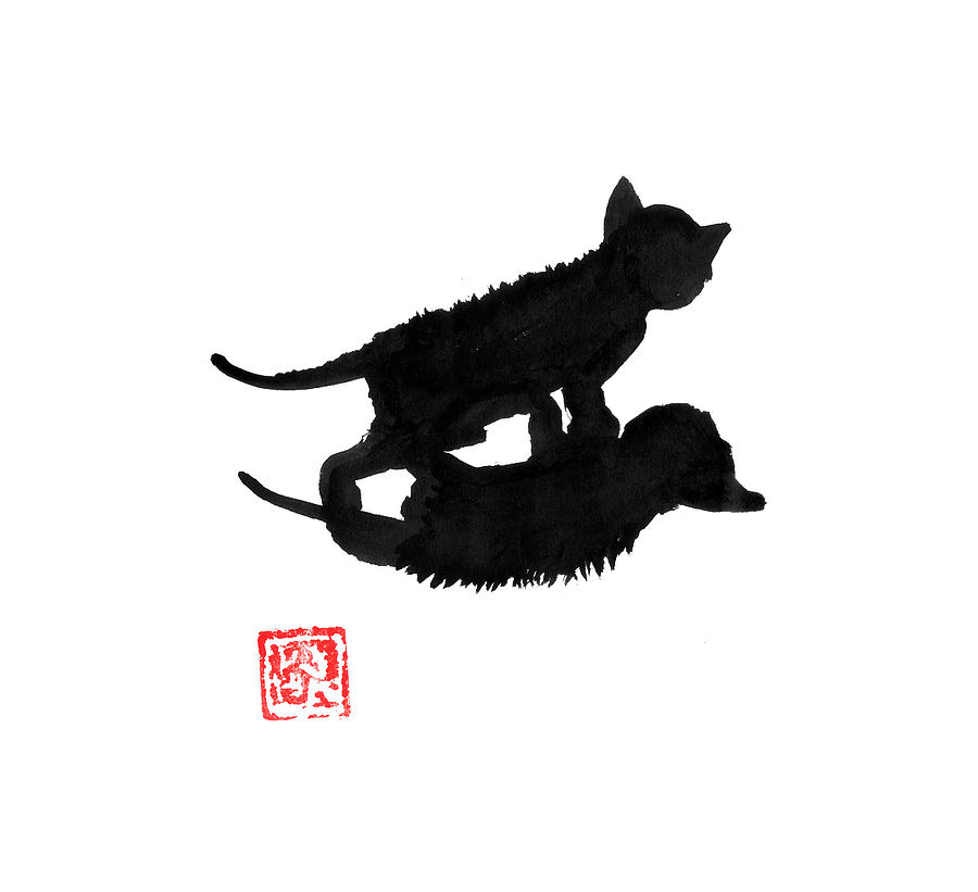 Kitty Shadow Drawing by Pechane Sumie - Fine Art America