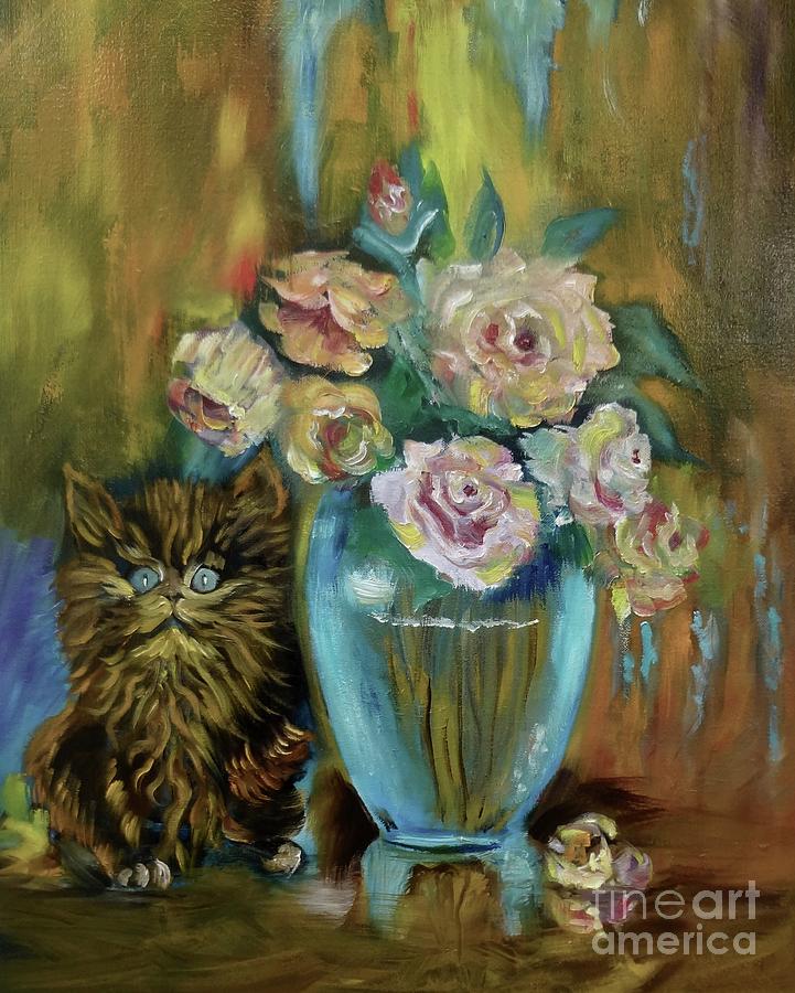 Kitty Still Life 11 Painting by Jenny Lee