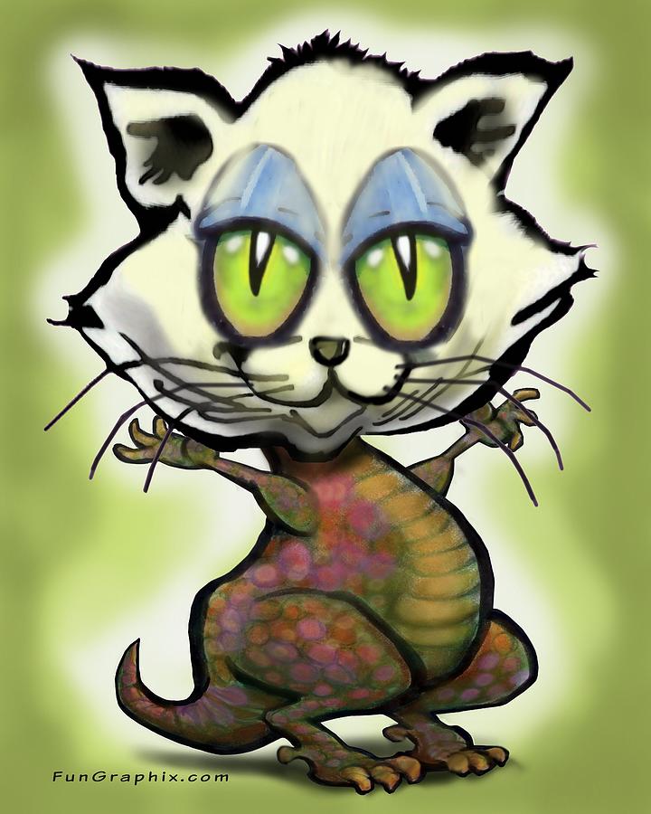 KittyZilla Digital Art by Kevin Middleton
