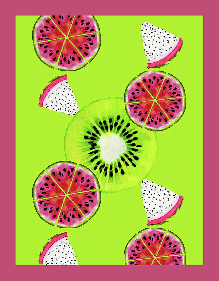 Kiwi And Dragon Fruit Lemonade Digital Art by Fine Art by Alexandra