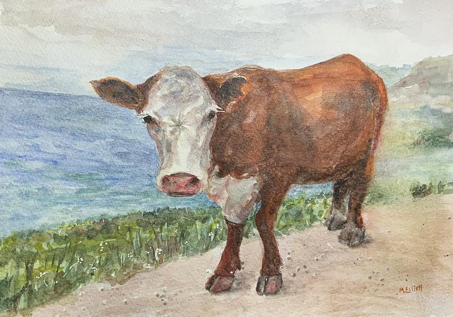 Kiwi Cow Painting by Margaret Elliott