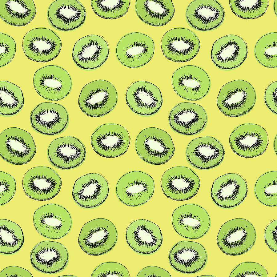 Kiwi Pattern Pop Art Exotic Fruit Pattern Digital Art by Sweet Birdie ...