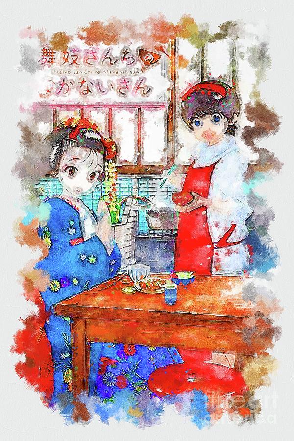 Kiyo In Kyoto From The Maiko House Painting by Emelia Marquardt - Pixels - Kiyo In Kyoto: From The Maiko House