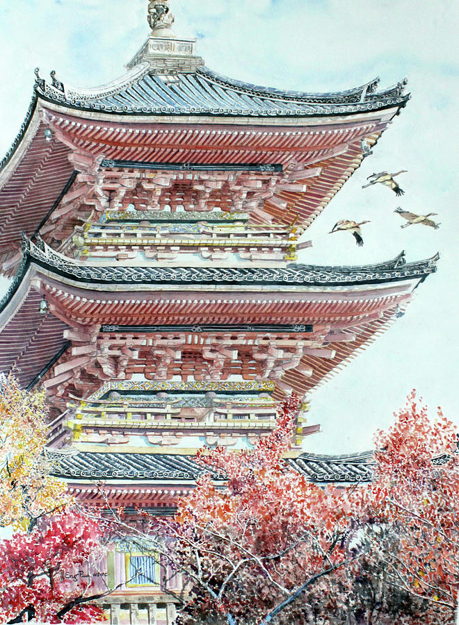 Kiyomizu Temple Pagoda Painting by Eng Pua - Fine Art America
