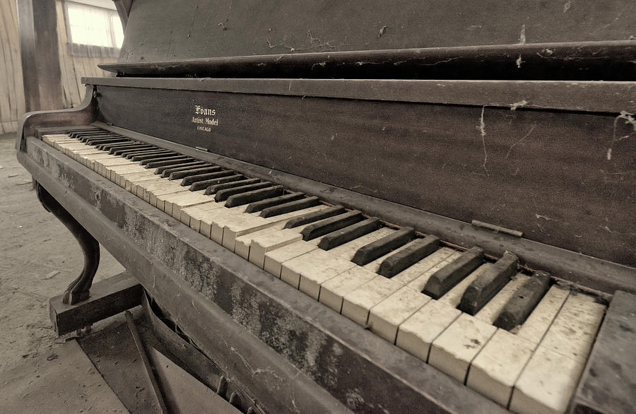 Klara Lutheran church - piano in basement Photograph by Peter Herman