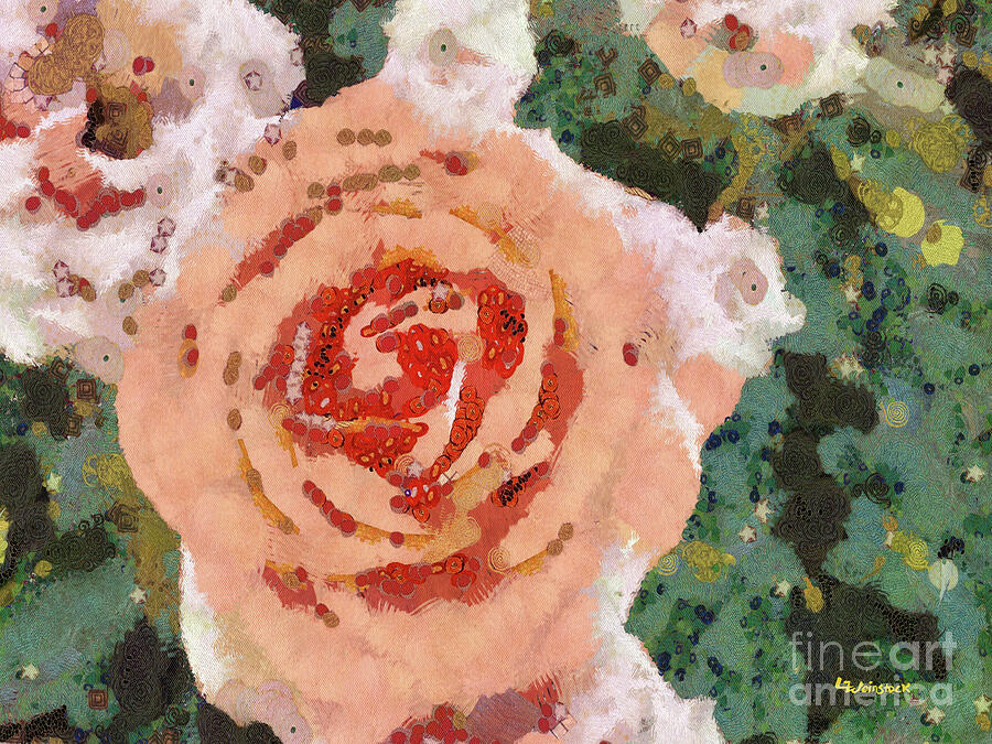 Gustav Klimt Painting -  Klimt Pink Rose by Linda Weinstock