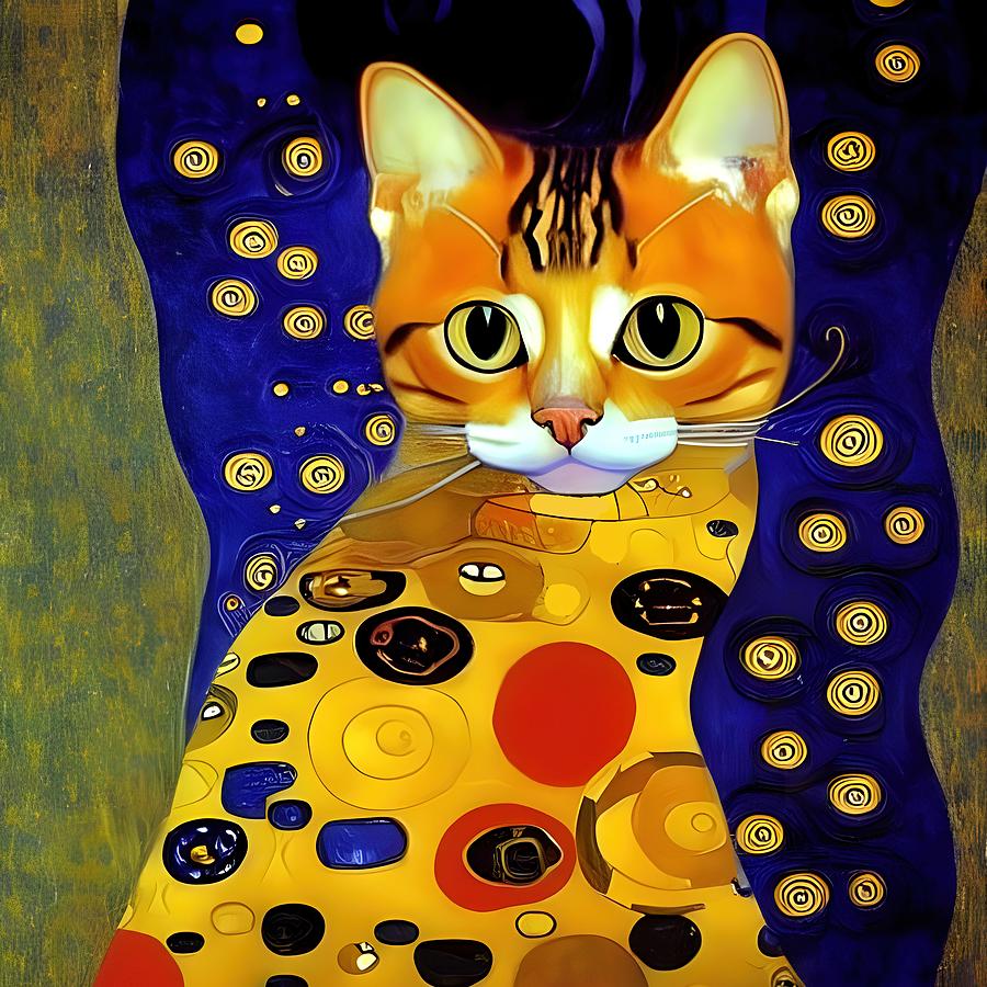 Klimts Cat 03 Digital Art by Klara Acel