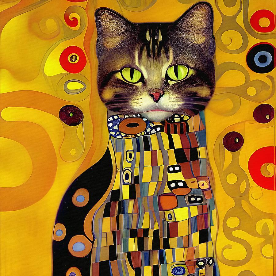 Klimts Cat Digital Art by Klara Acel
