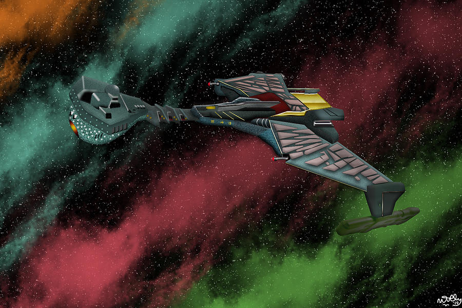 Klingon Battle Cruiser Digital Art by Mark Tully