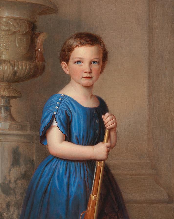 Portrait Painting - Portrait of a Young Male Member of the Clemens Bachofen von Echt Family by Josef Weidner