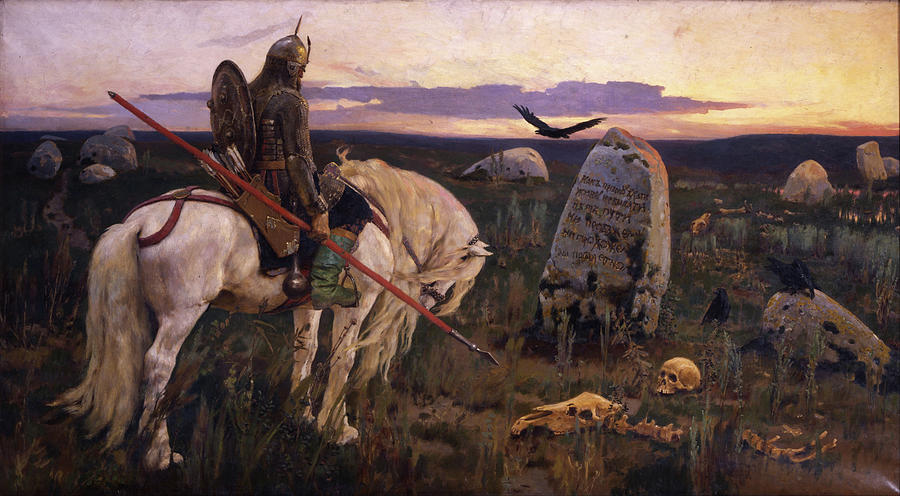 Knight at the Crosscroads Painting by Viktor Mikhailovich Vasnetsov