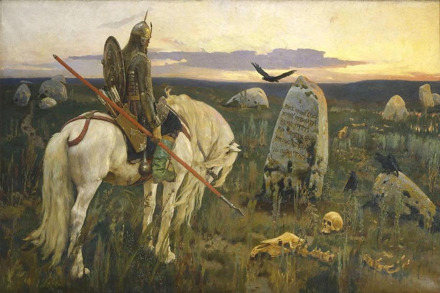 Famous Paintings Painting - Knight At The Crossroads Viktor Vasnetsov by Viktor Vasnetsov