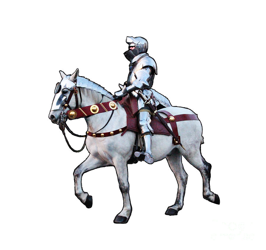 Knight in shining armour on a white horse Photograph by Tom Conway