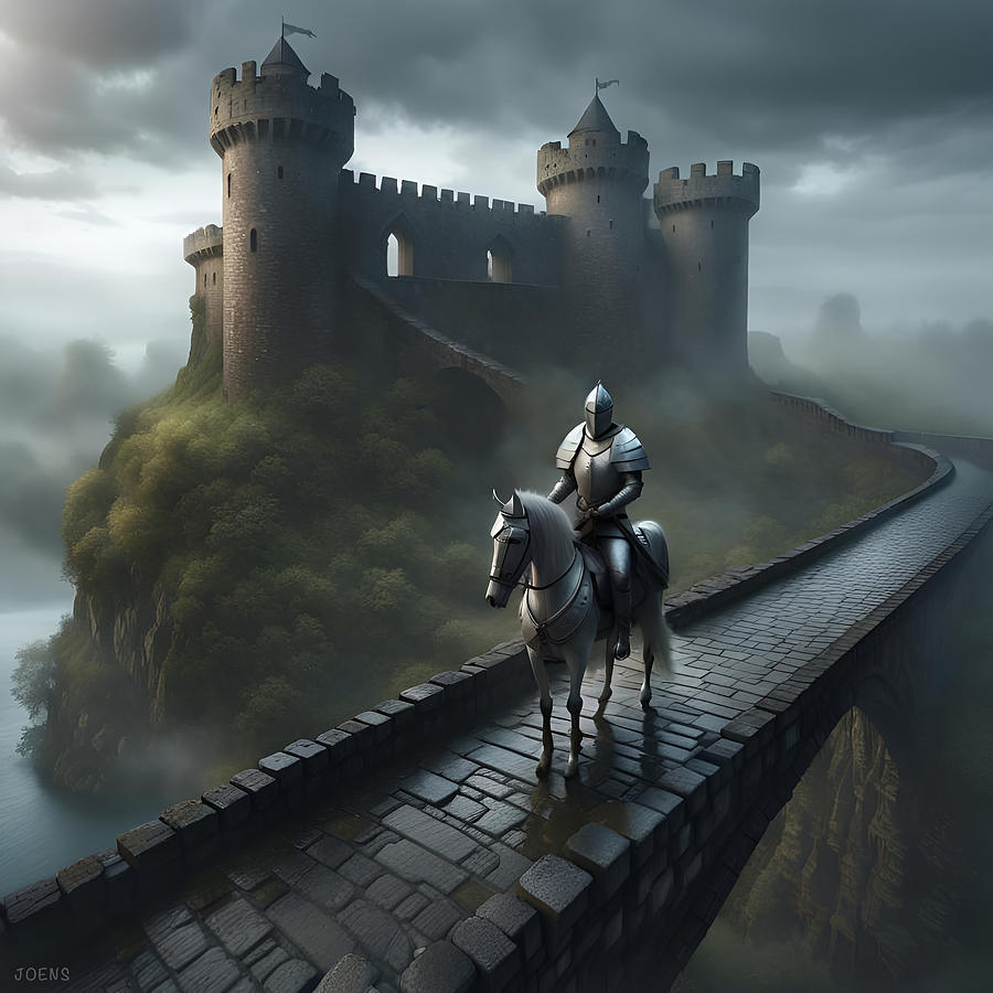 Knight Digital Art - Knight on the Bridge by Greg Joens