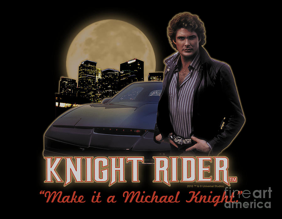 KNIGHT RIDER 80s FULL MOON Digital Art by Fred Oxley | Fine Art America