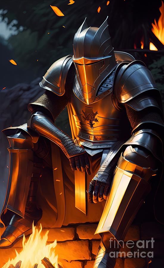 Knight Sitting By a Bonfire Digital Art by Ricky Gonzalez - Fine Art ...