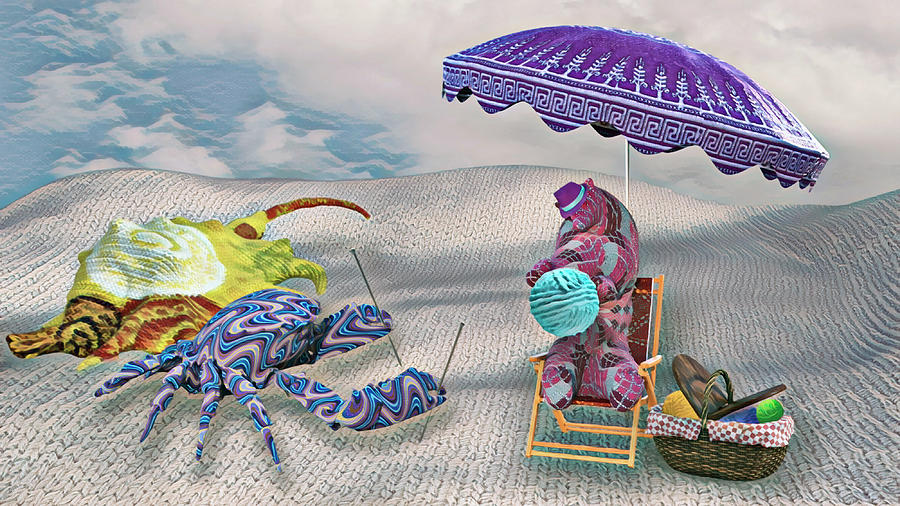 Beach Digital Art - Knit A Beach by Carmen Hathaway