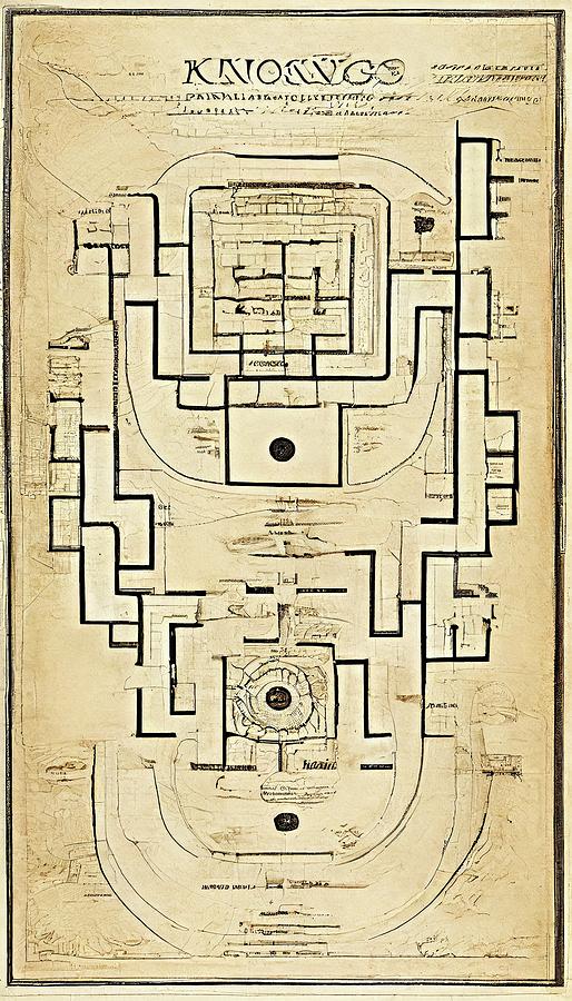 Knossos Map 1 Digital Art by Gnu Attitude - Fine Art America