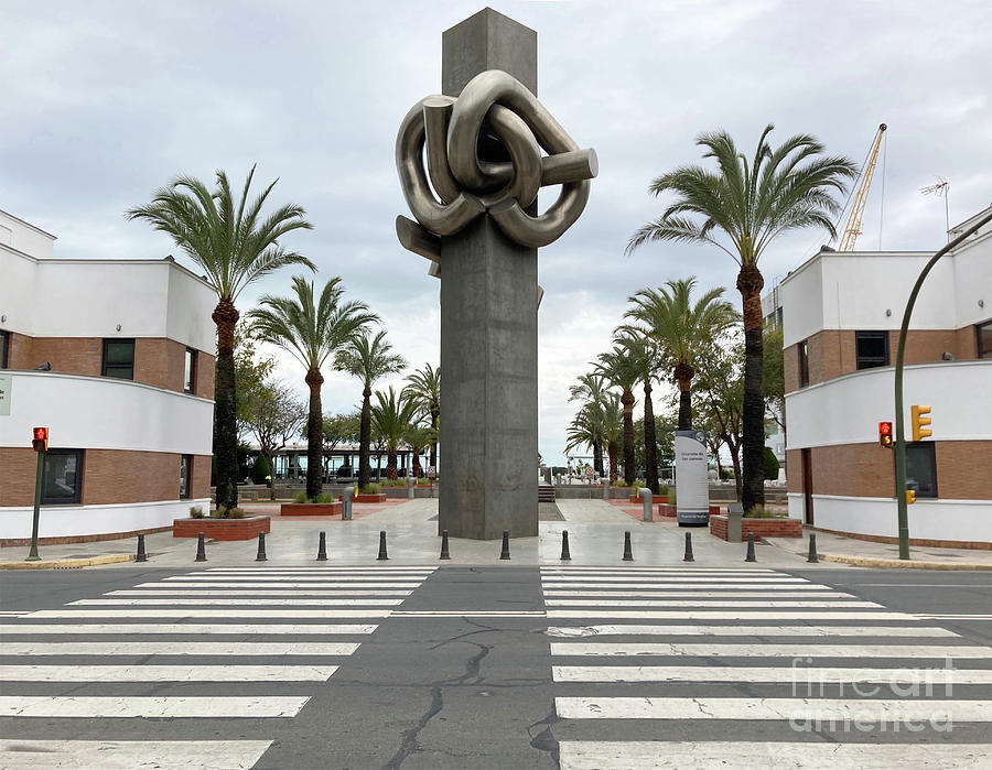 Knot of steel sculpture - Huelva  Photograph by Phil Banks
