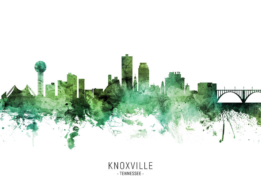 Knoxville Tennessee Skyline #67 Digital Art by Michael Tompsett