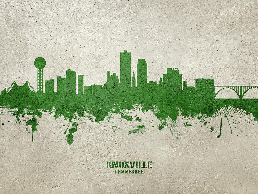 Knoxville Digital Art - Knoxville Tennessee Skyline #77 by Michael Tompsett