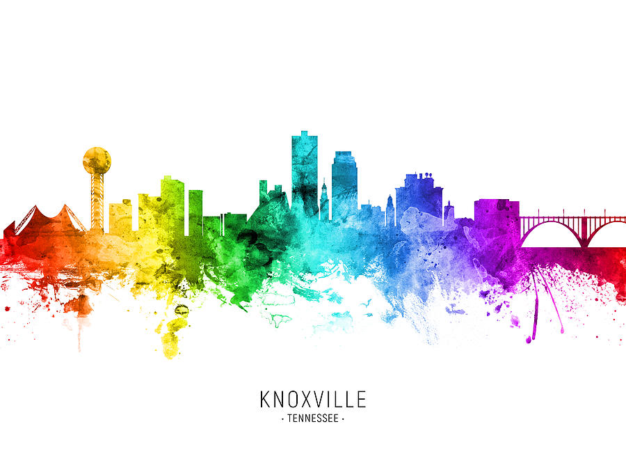 Knoxville Tennessee Skyline #94 Digital Art by Michael Tompsett