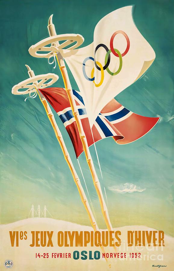 Knut Yran - Olympic Winter Games, Oslo, Norway, 1952 Painting by ...