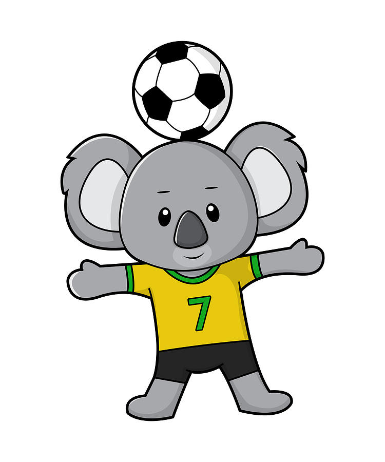 Koala as soccer player with soccer ball markus schnabel