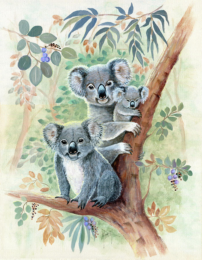 Koala Family Painting by Marilyn Smith