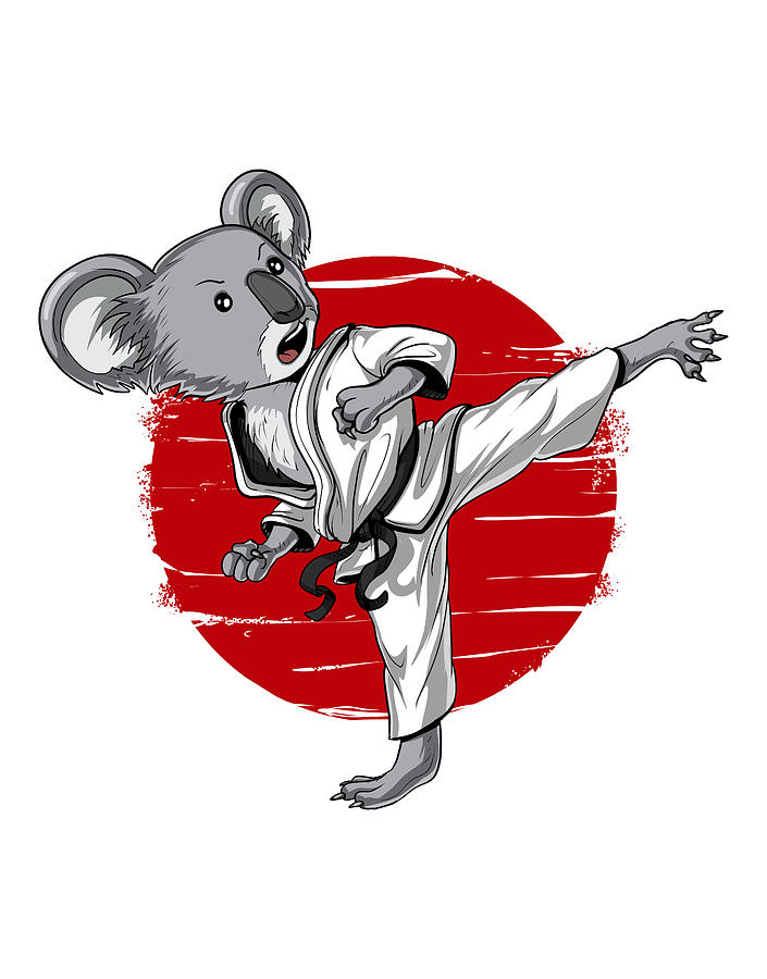 Kung Fu Shirt Kickboxing Ninja Boys Shirt Koala Clothing Funny Taekwondo Tee Koala Bear Karate Kids T-Shirt Martial Arts Clothes