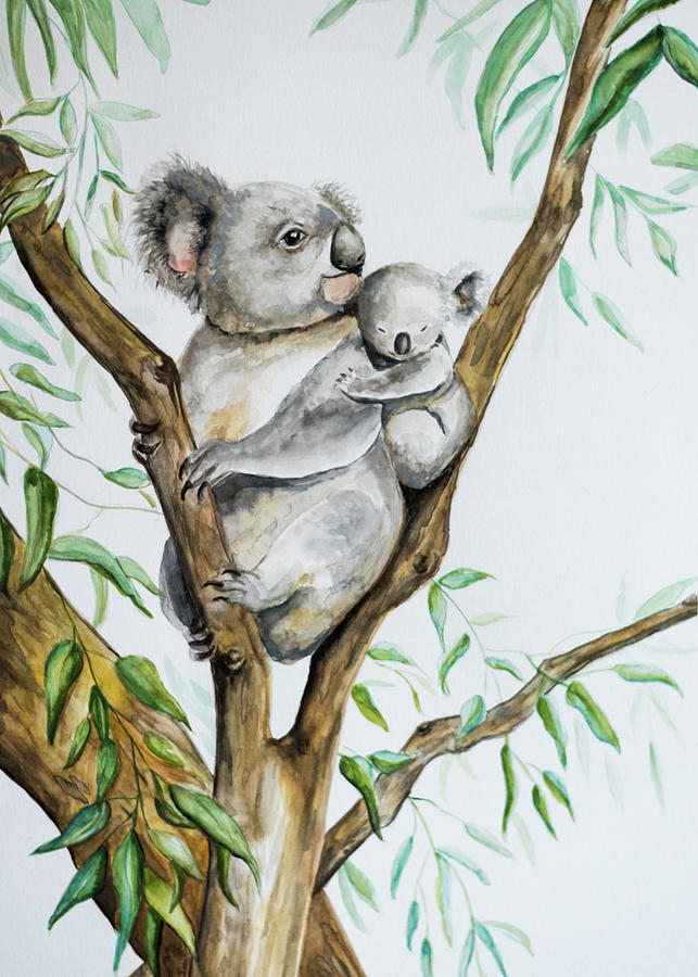 Koala Mother and Baby Painting by Jenifer Kim - Pixels