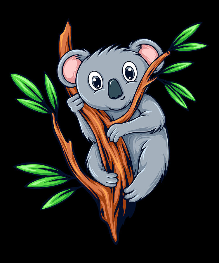 Koala on the tree cartoon australian animals Digital Art by Norman W - Fine  Art America