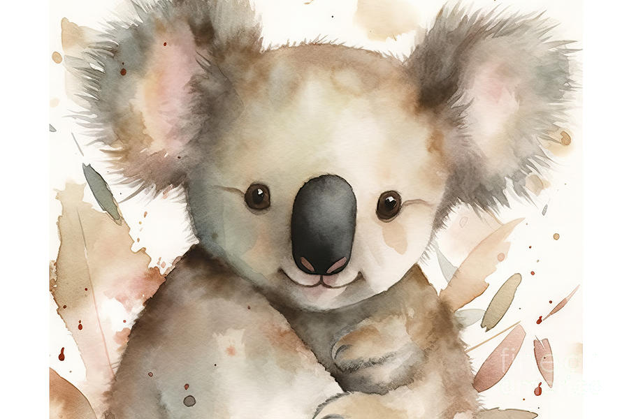 Jungle Painting - Koala Watercolor by N Akkash