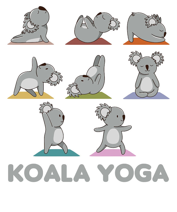 Koala Yoga Cute Koalas Sport Inhale Exhale Painting by Harris Clarke ...