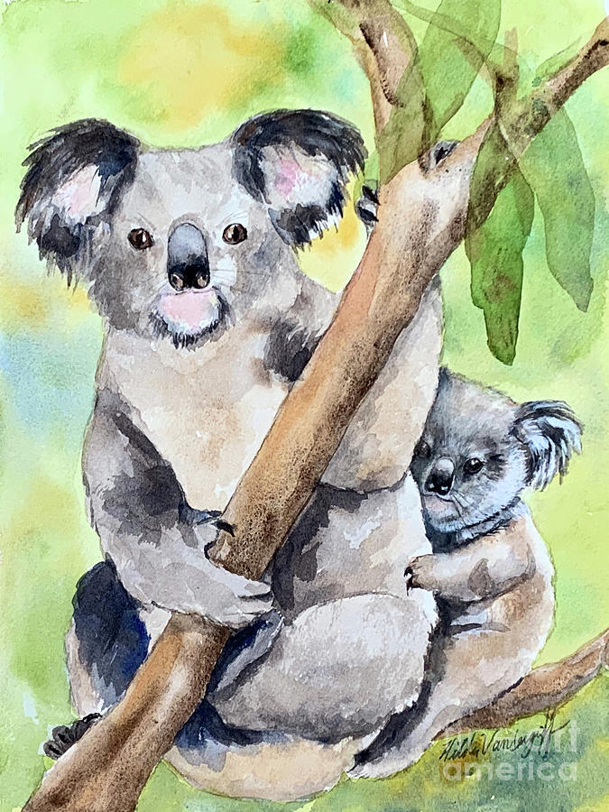 Koalas Painting by Hilda Vandergriff