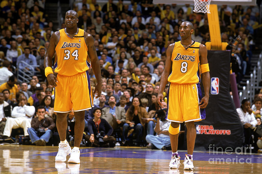 Kobe Bryant And Shaquille Oneal Photograph By Andrew D Bernstein