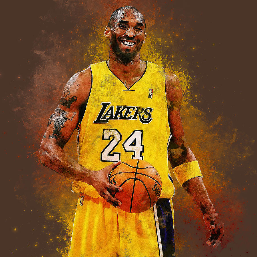 Kobe Bryant Black Mamba Forever #14 Painting by Oizy Production
