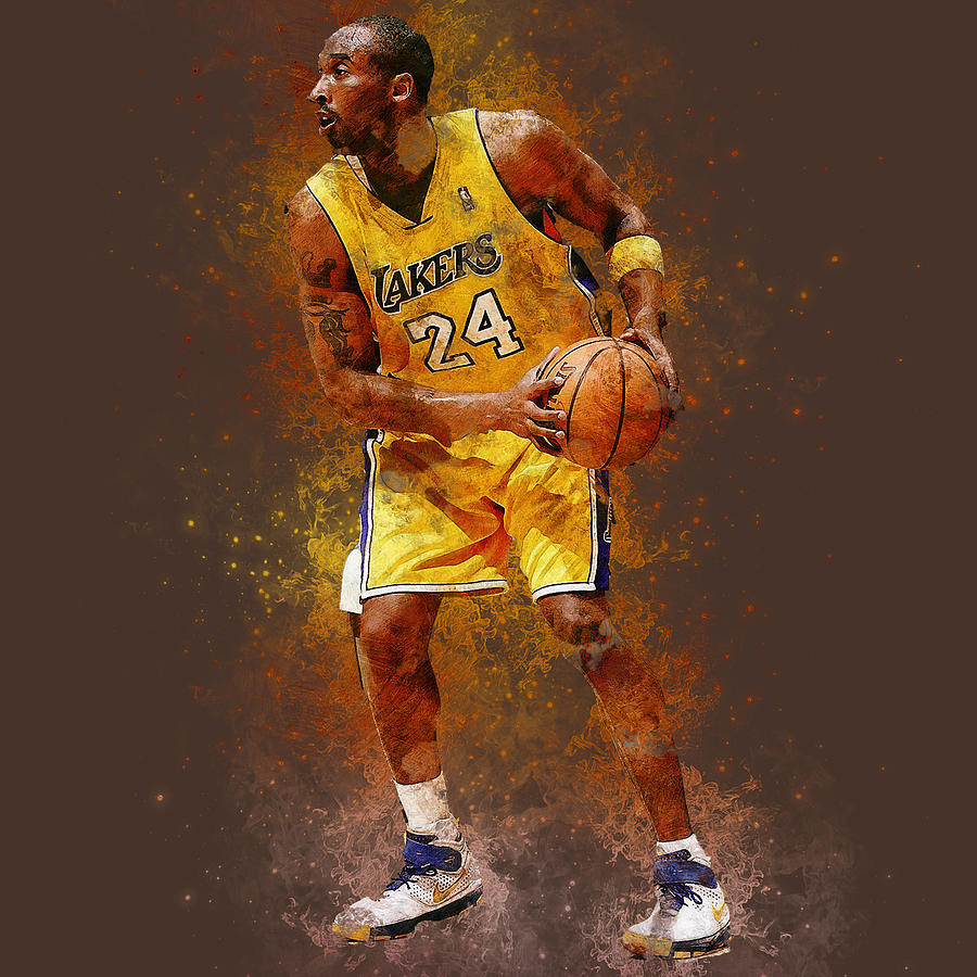 Kobe Bryant Black Mamba Forever #9 Painting by Oizy Production