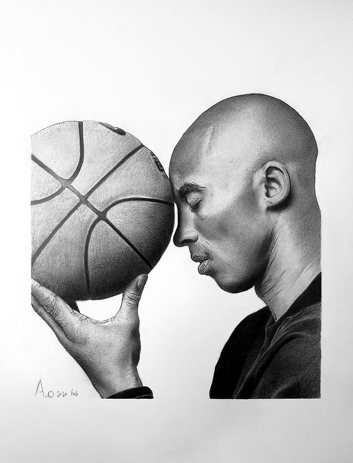 Kobe Bryant in black pencil Drawing by Ao Sketch