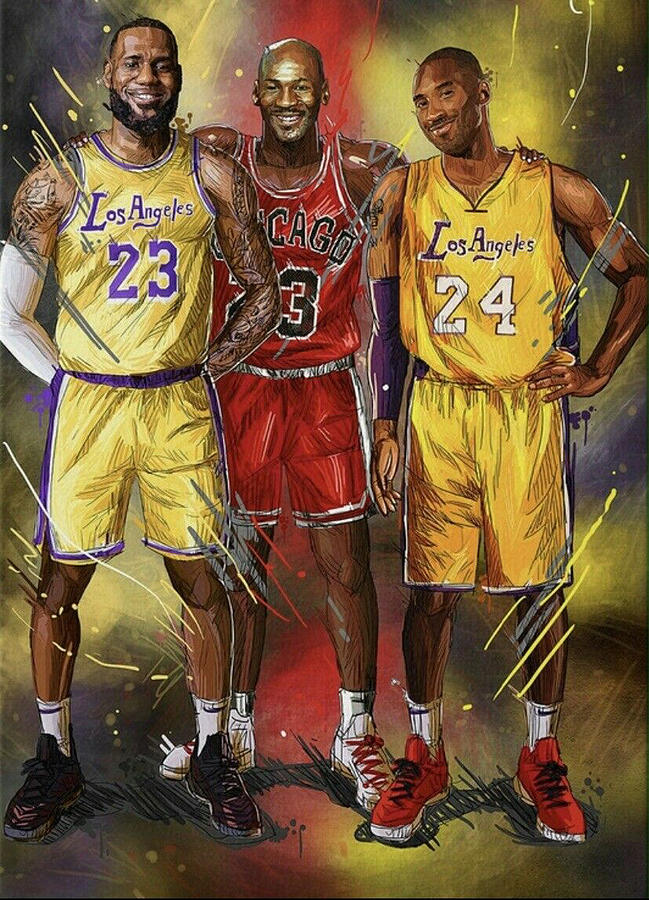 Kobe Bryant, Jordan, And James Tribute Digital Art By Kevin Morris 