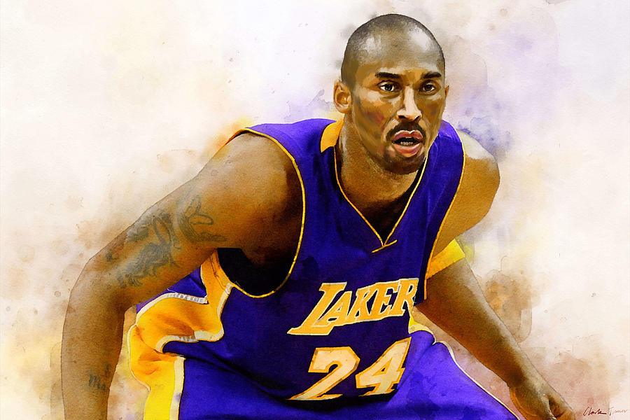 Kobe Bryant Los Angeles Lakers NBA Basketball Painting by Clark Turner ...