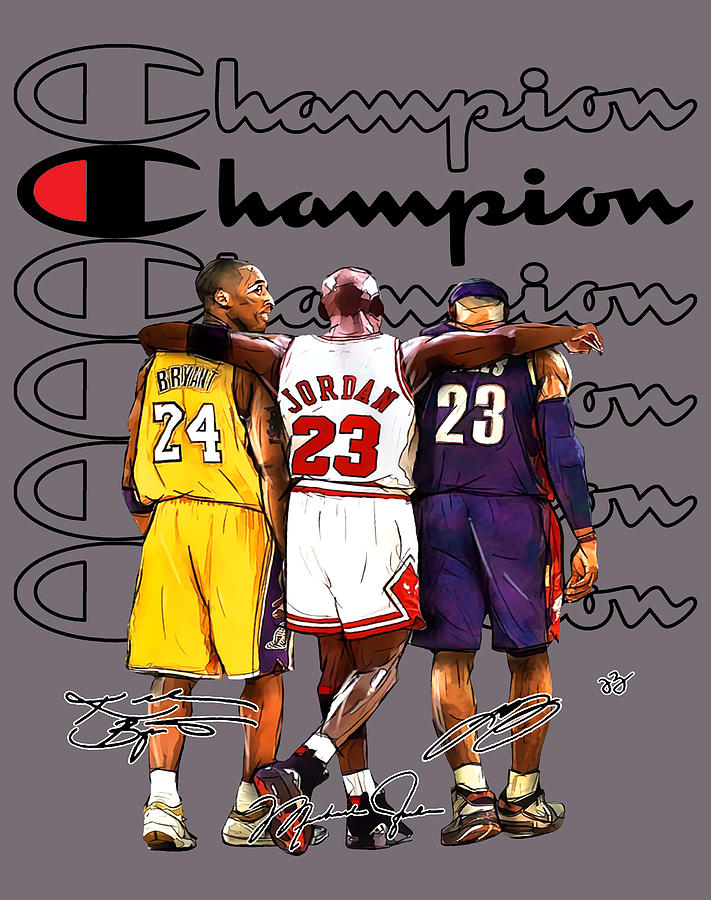 Kobe Bryant Michael Jordan And Lebron James Singnature Digital Art By Hindrik Nordstrom Fine 7612