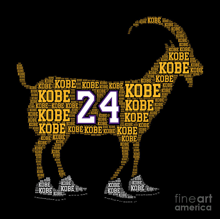 Kobe Goat Word Art Digital Art by My Banksy