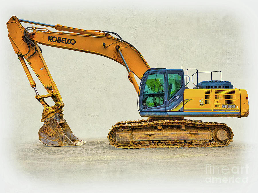 KOBELCO SK350LC Excavator Construction Equipment Digital Art by Randy Steele
