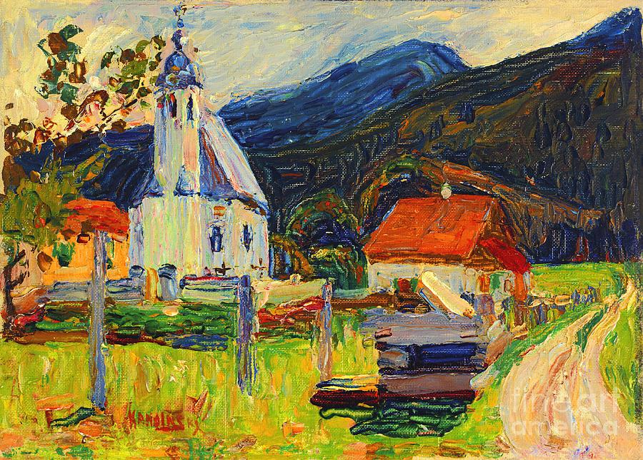 Kochel, village church 1902 Painting by Wassily Kandinsky