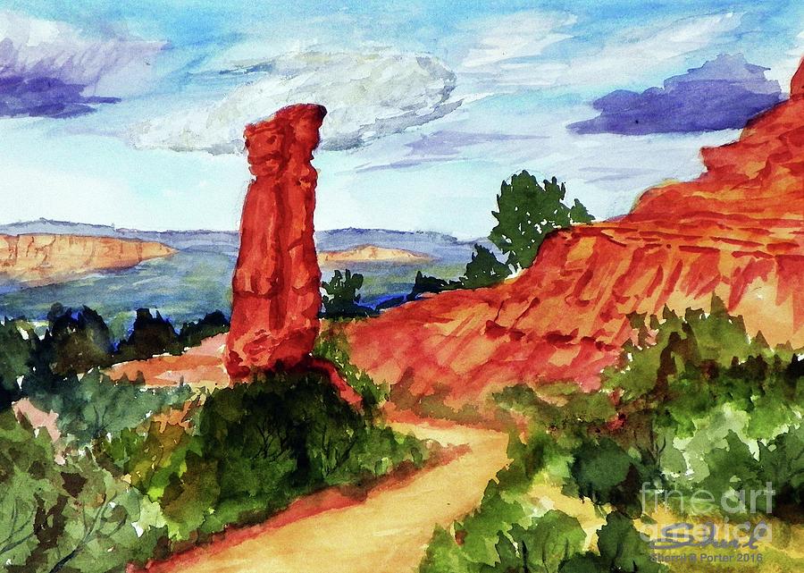 Kodachrome Pinnacle and Trail Painting by Sherril Porter