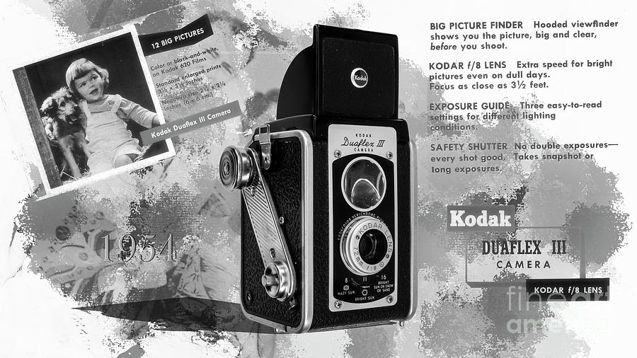 Kodak Duraflex IIi - Black And White Digital Art by Anthony Ellis