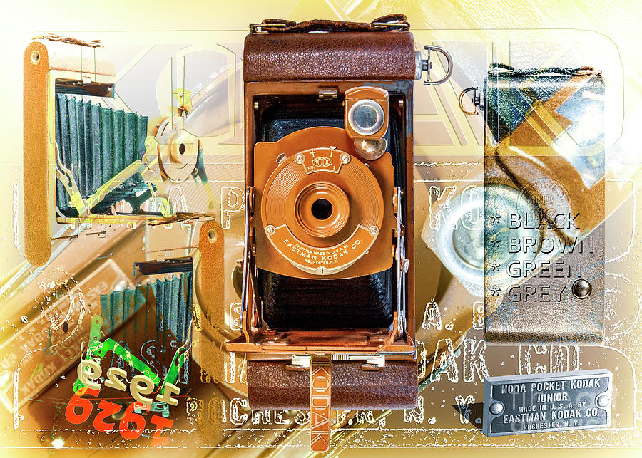 Kodak No. 1a Pocket Junior - Brown Digital Art by Anthony Ellis