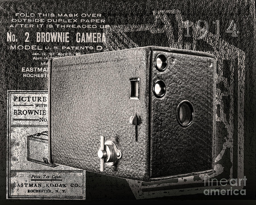 Kodak No, 2 Brownie Model D - Black And White Digital Art By Anthony ...