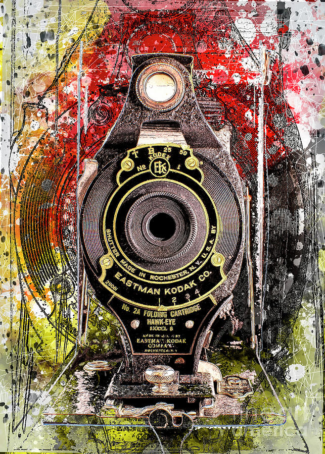 Kodak No. 2a Folding Cartridge Hawk-eye Faceplate Digital Art by Anthony Ellis